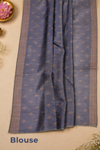 Midnight Ikat Whisper – Matka Tussar Silk Saree WITH KATHA NARRATIVES