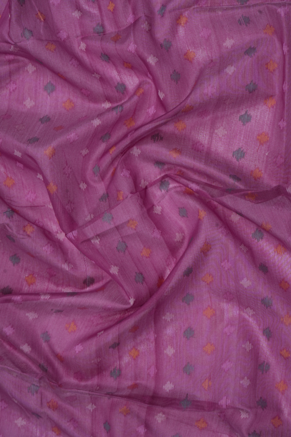 Heritage Weave: Purple Matka Tussar Silk Saree with Antique Gold Border