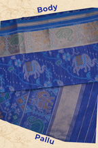 Threads of Tradition: Royal Blue Matka Tussar Silk Saree with Zari Art