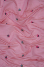 Elegant Pink pure Muga Cotton Saree with Floral Weave & Contemporary Art Pallu
