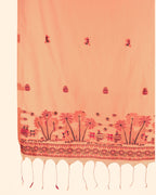 Rust Orange Muga Cotton Suit Set | Scenic Village Print