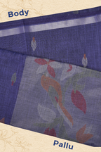 Indigo Petals Pure Linen Elegance