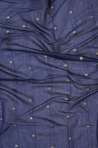 Navy Blue Soft Cotton Saree with Zari Pallu for festive elegance