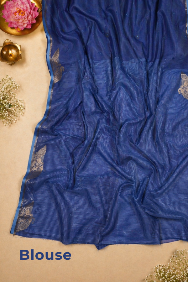 Serene Blue Raw Silk Saree