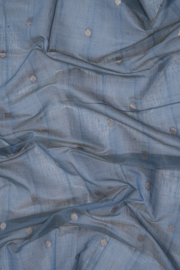 Blue Meadow – Soft Muga Cotton Saree