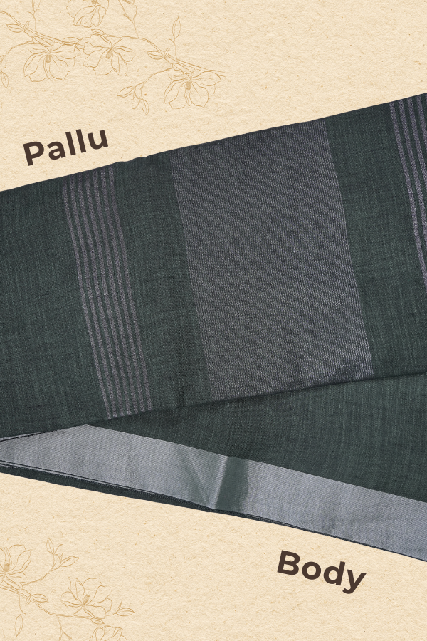 Kahani Forest Whisper Plain Linen Saree for Everyday Elegance