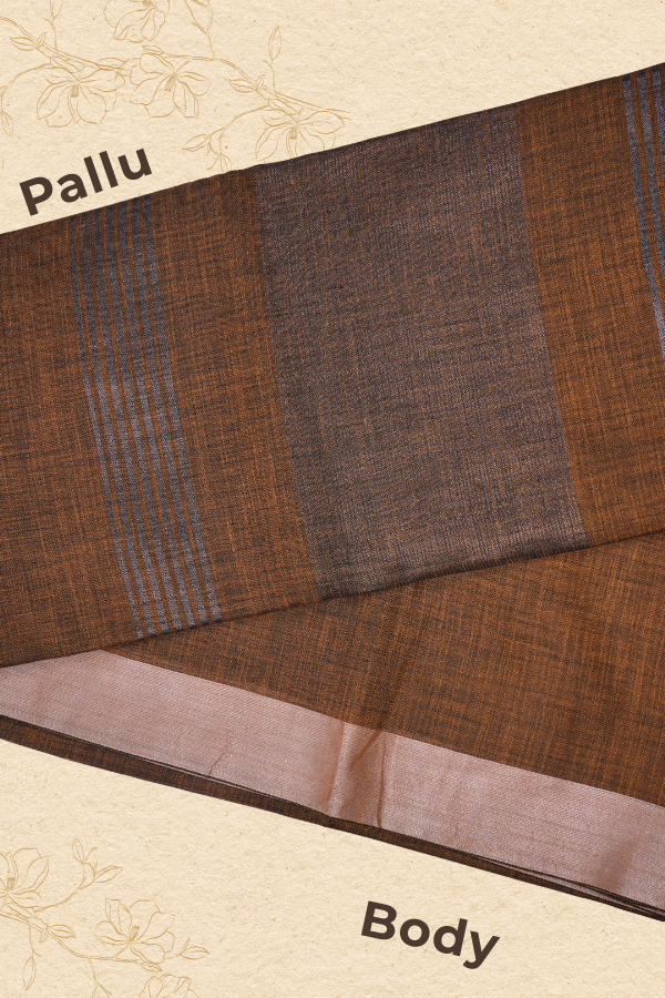 Classic plain linen saree for everday elegance