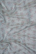 Mint Meadow Floral zari Linen Saree with Digital Print