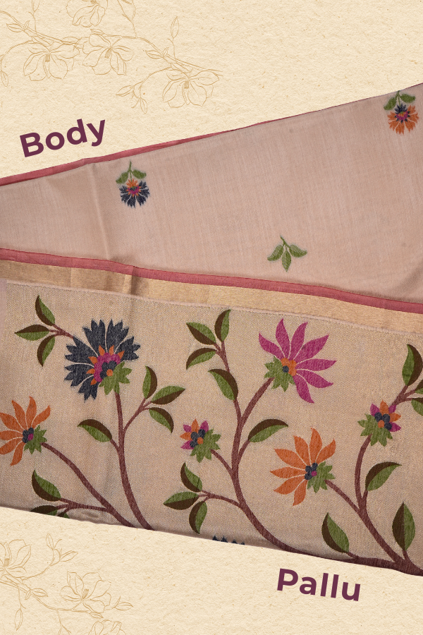 Ivory Whispers – Soft Matka Tussar Silk Saree