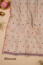 Ivory Whispers – Soft Matka Tussar Silk Saree