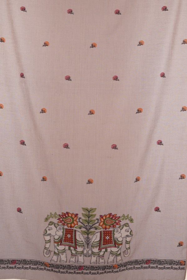 Kahani Royal Elephant Muga Cotton UNSTITCH Dress Material