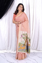 Peachwood Tale – Soft Muga Cotton Saree