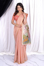 Peachwood Tale – Soft Muga Cotton Saree