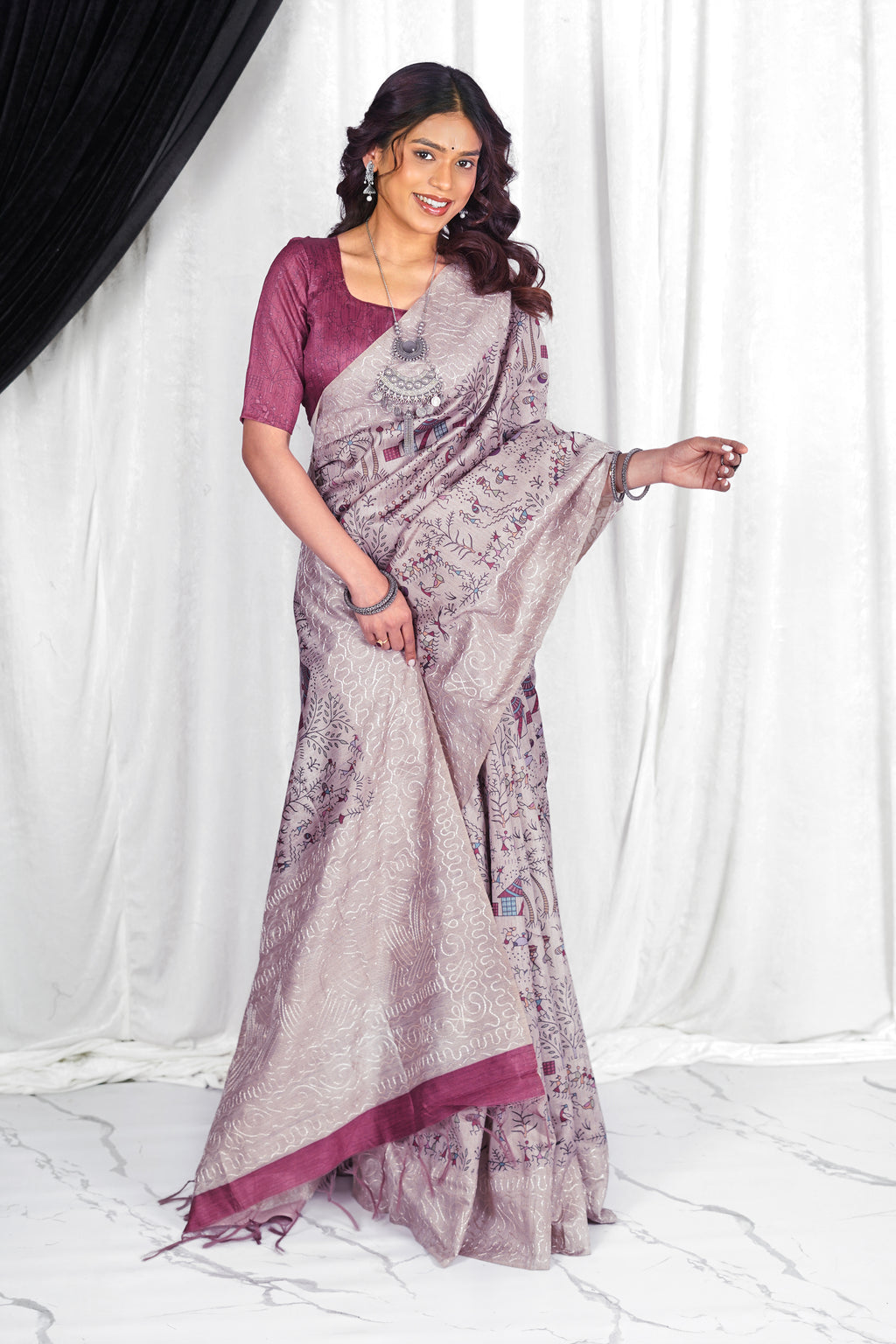 Whispers of Heritage – Matka Tussar Silk Saree
