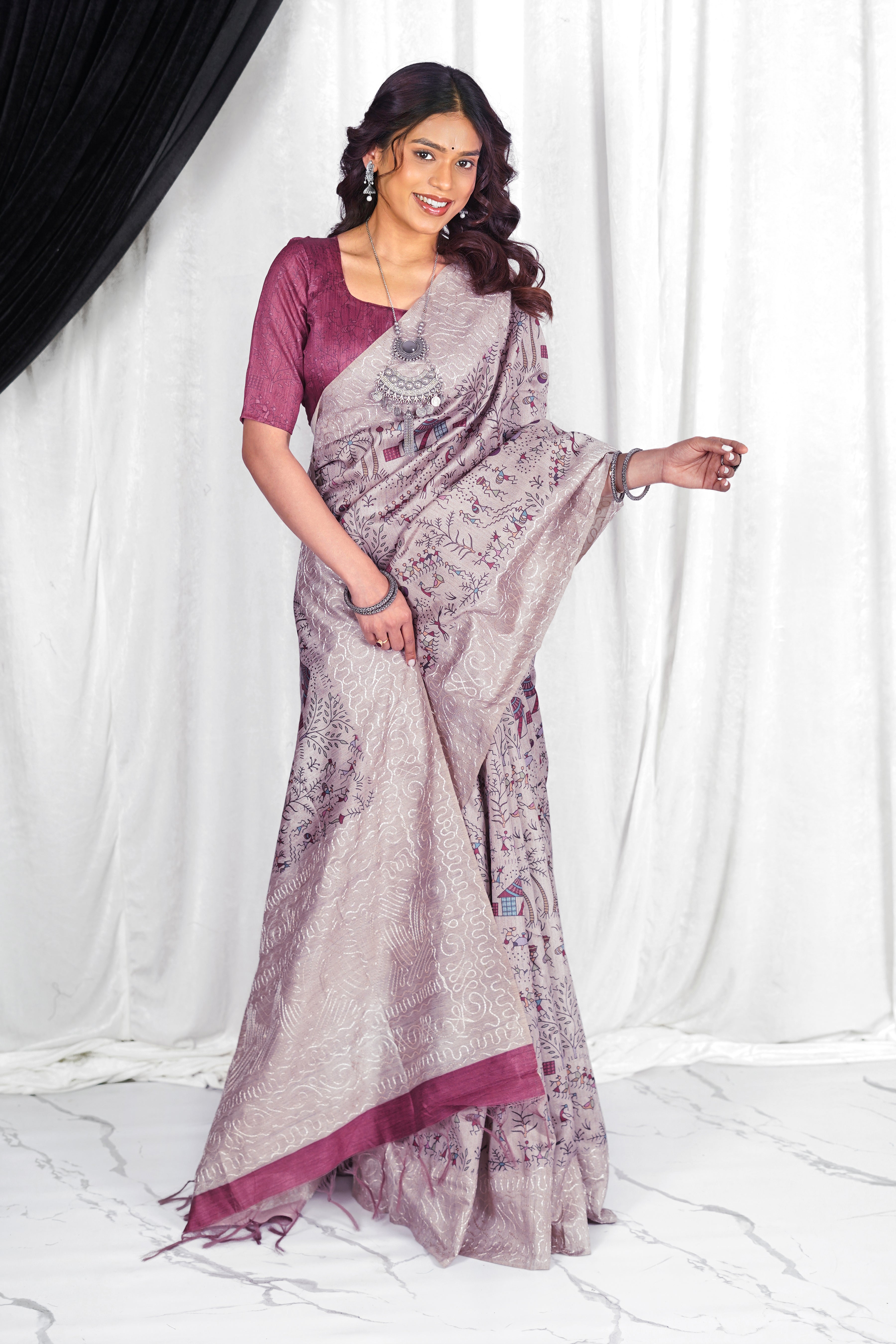 Whispers of Heritage – Matka Tussar Silk Saree