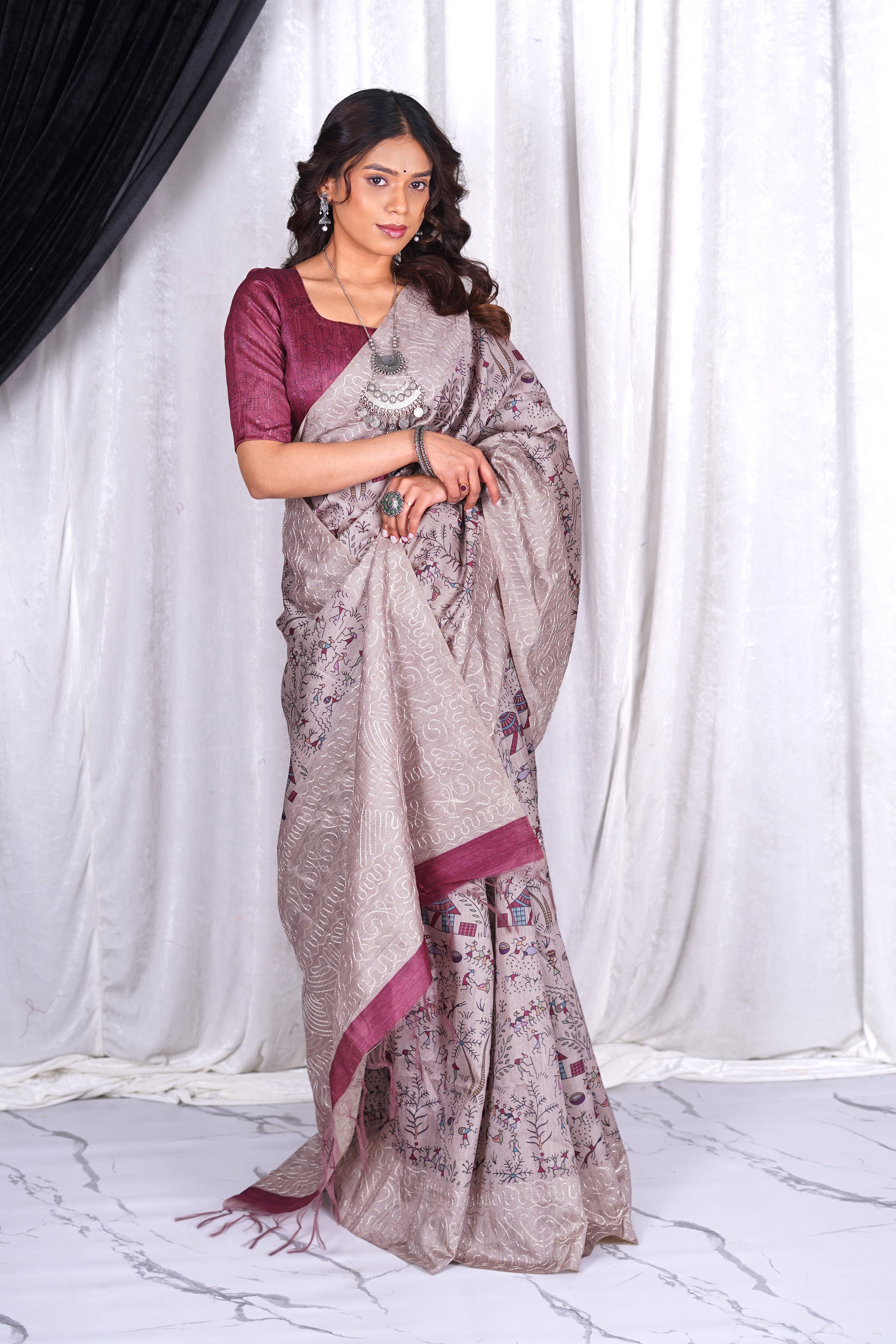 Whispers of Heritage – Matka Tussar Silk Saree