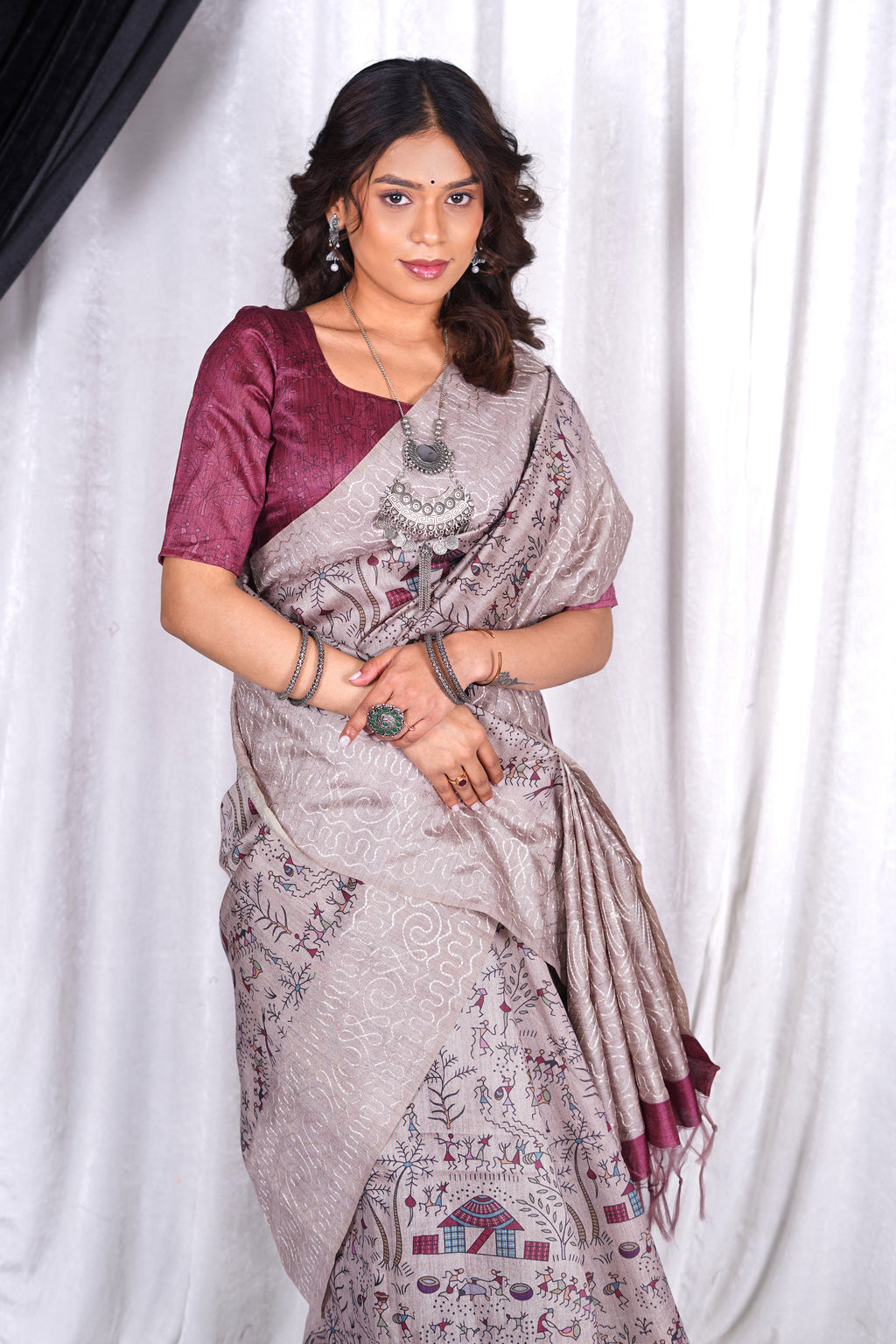 Whispers of Heritage – Matka Tussar Silk Saree