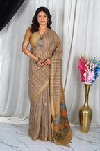 Sunlit Earth – Handcrafted Soft Muga Cotton Saree