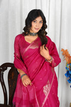 Laal Sutra Raw Silk Saree for festive elegance