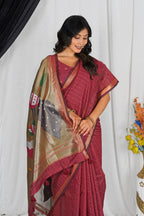 Kahani's Jamdhani Weave Pallu with Zari Wave Butti