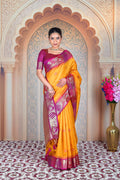 KAHANI Matka Silk Saree with Heritage Zari Weave