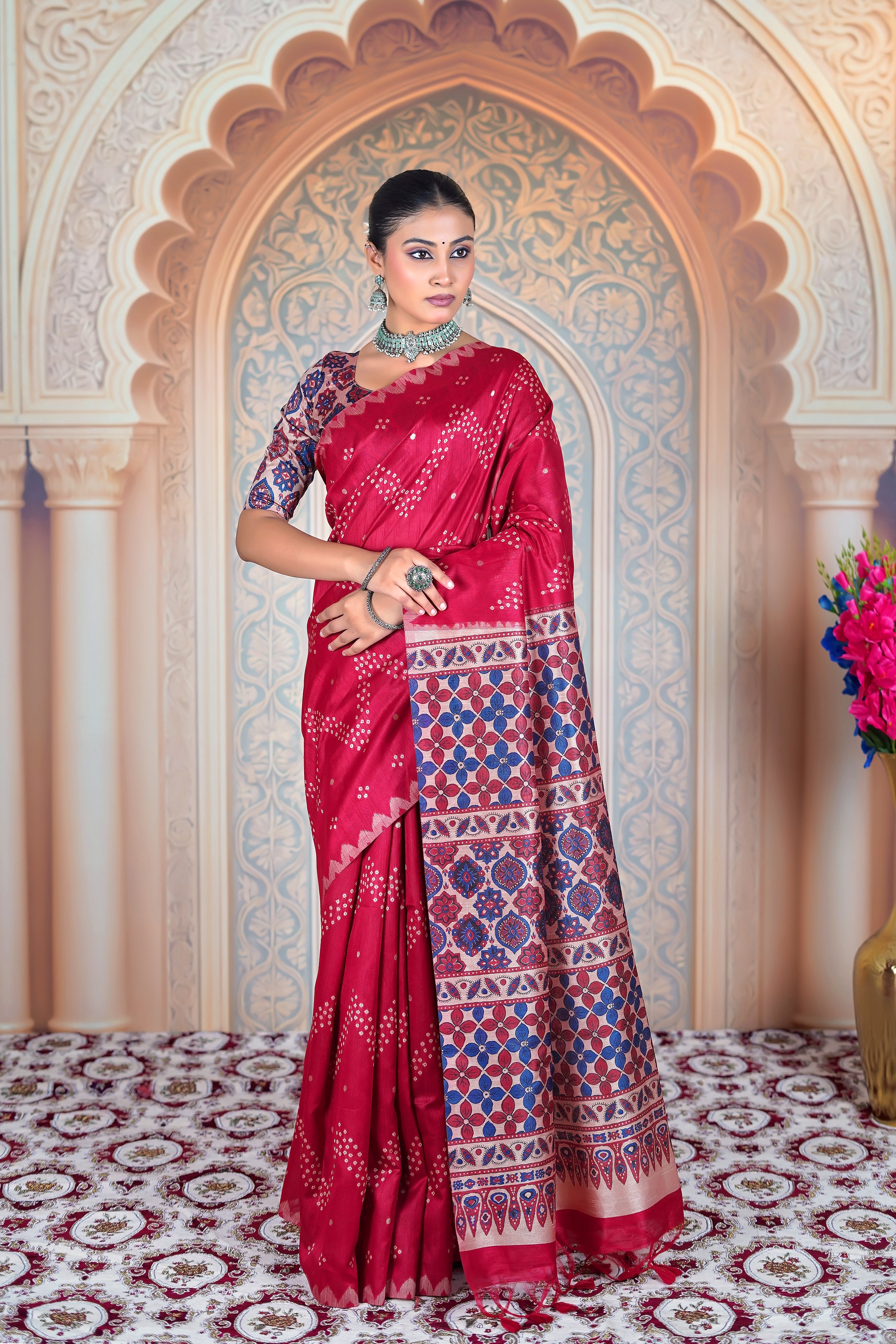 Sindoori Ajrak Katha – Woven Roots, Printed Legacy