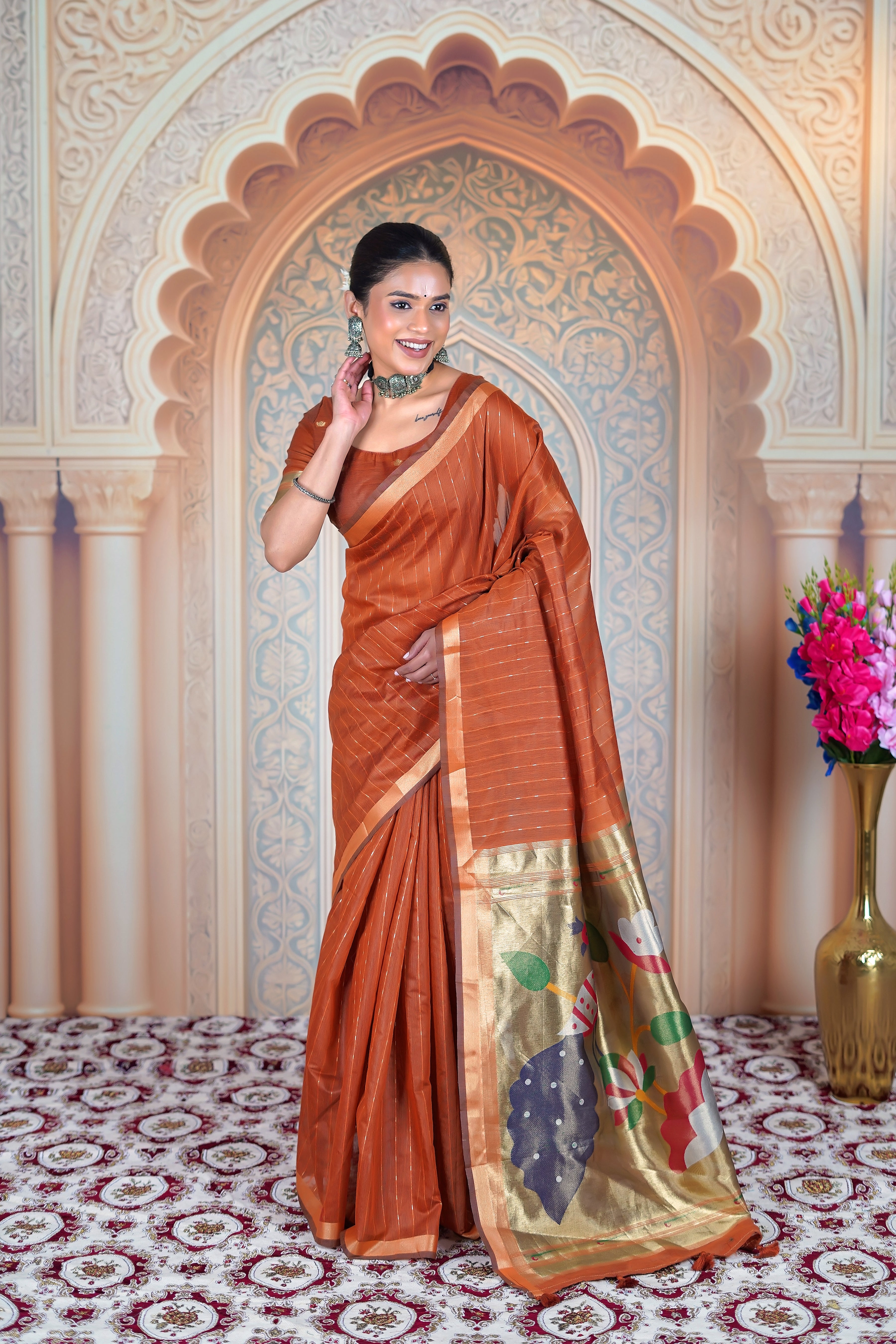 Golden Threads on Rust – A Kahani of Quiet Elegance