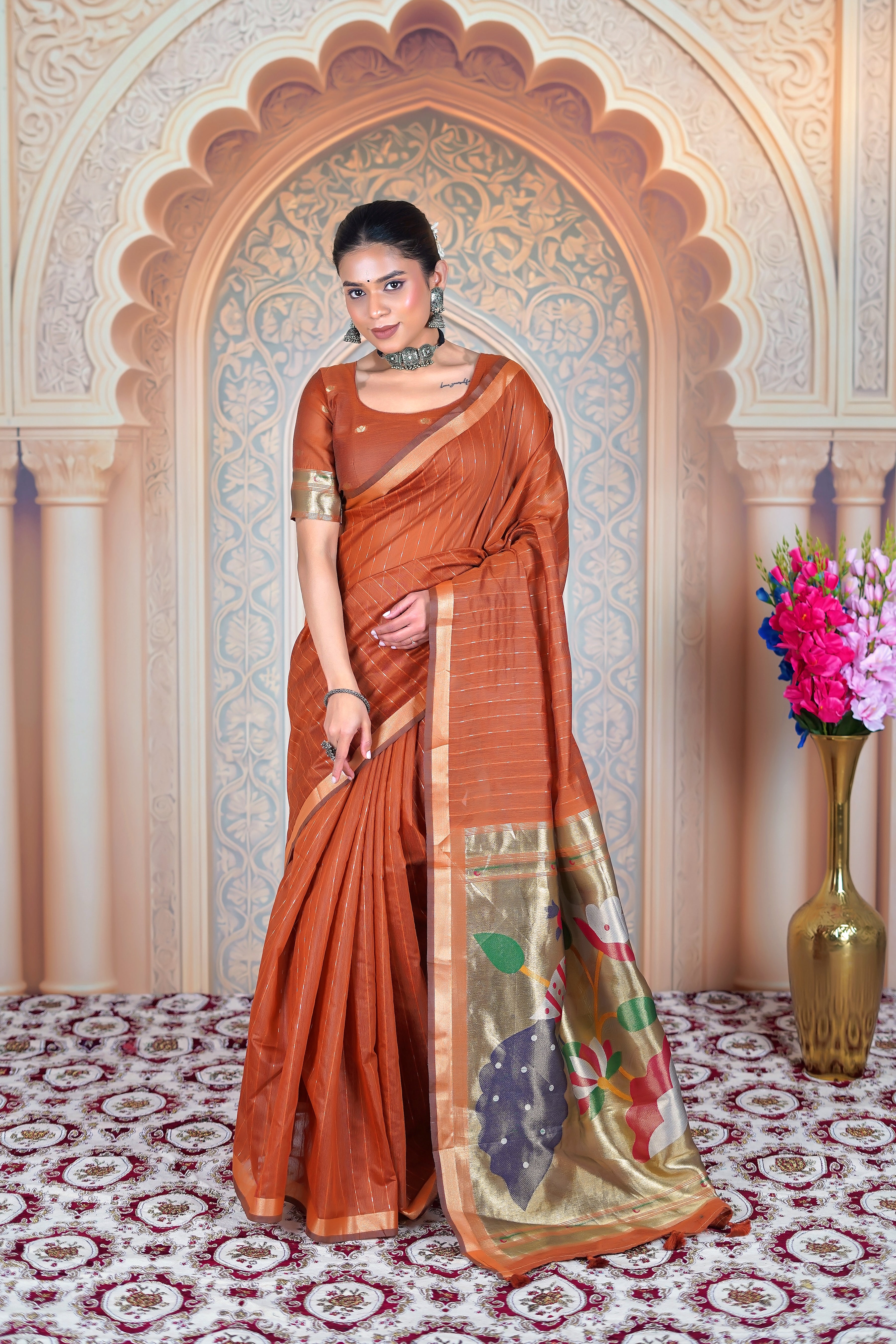 Golden Threads on Rust – A Kahani of Quiet Elegance