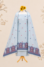 Rust & Grey Forest Story Muga Cotton Suit Set