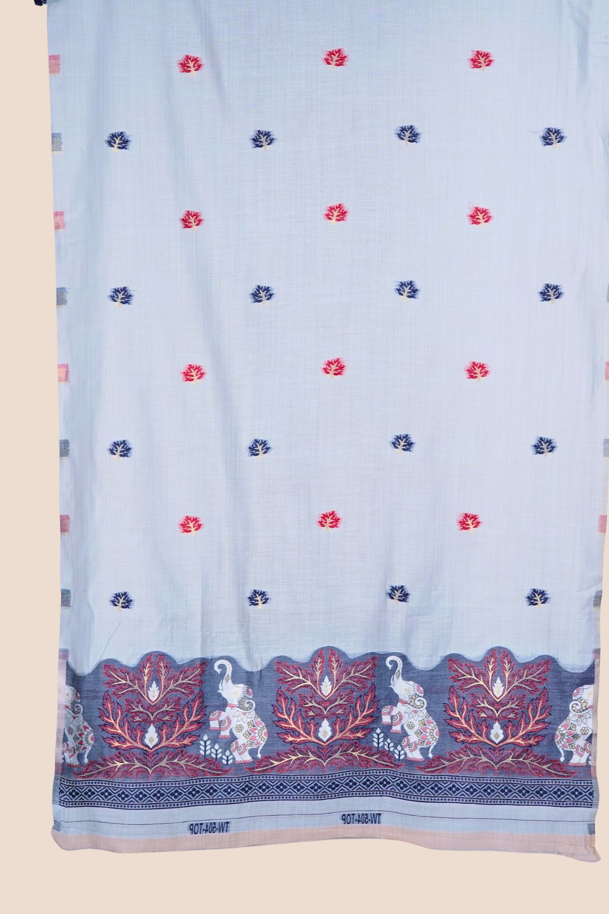 Rust & Grey Forest Story Muga Cotton Suit Set