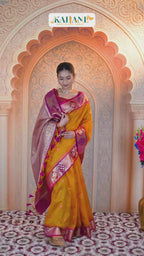 KAHANI Matka Silk Saree with Heritage Zari Weave