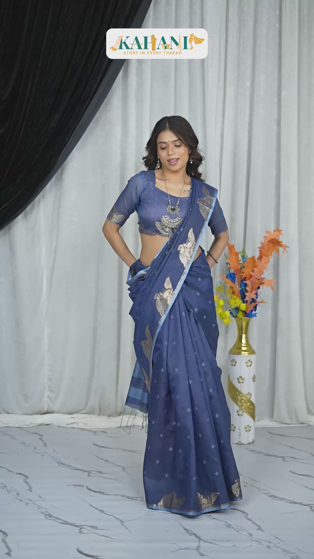 Serene Blue Raw Silk Saree