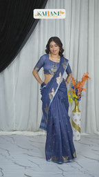 Serene Blue Raw Silk Saree