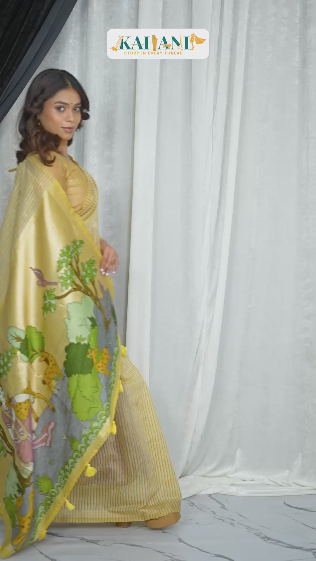 Kahani “Mriga Vana” Artistic Muga soft Cotton Saree