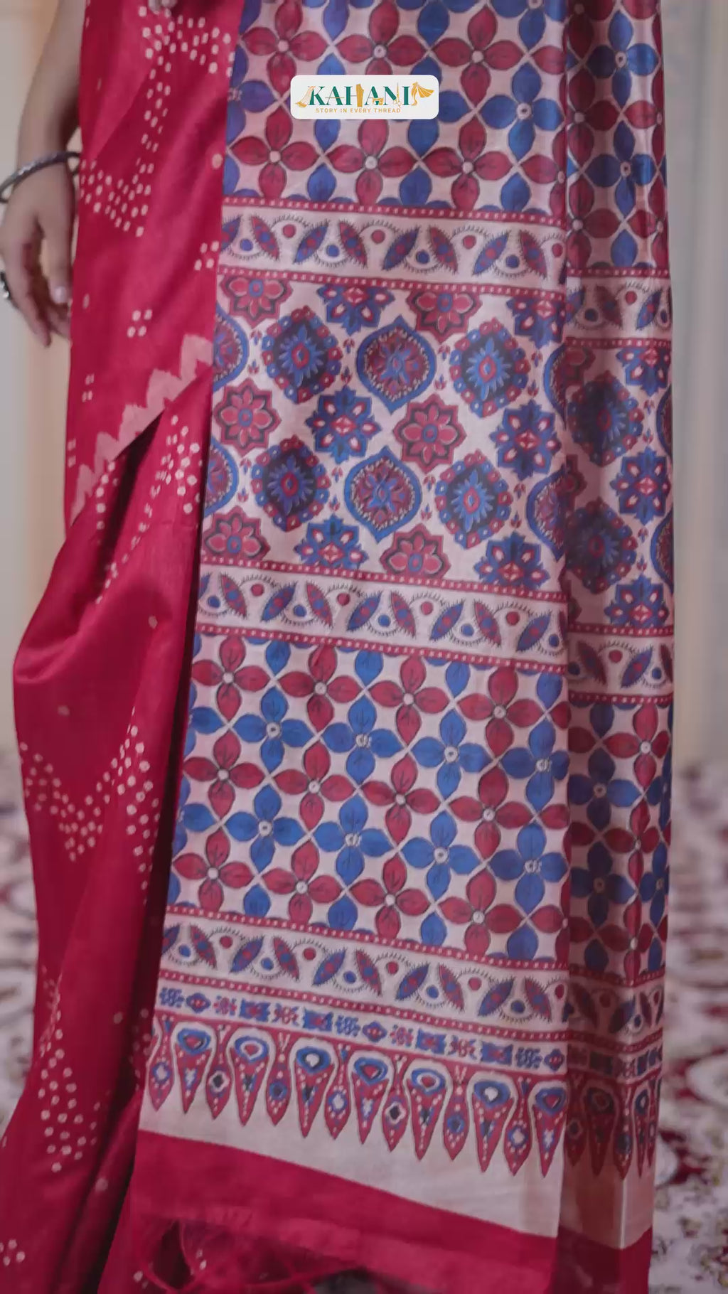 Sindoori Ajrak Katha – Woven Roots, Printed Legacy