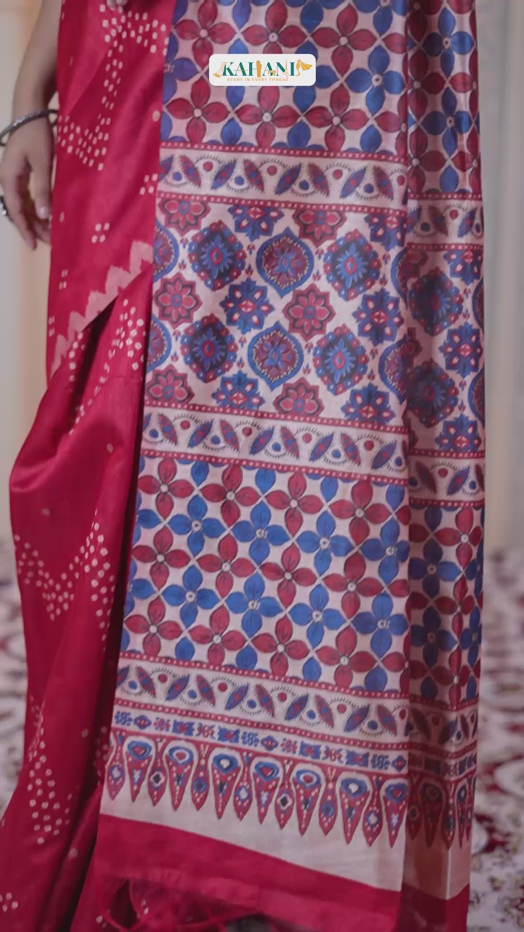 Sindoori Ajrak Katha – Woven Roots, Printed Legacy